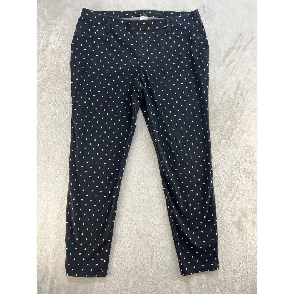 Faded Glory Ankle Pants Womens XL 16-18 Polka Dot Elastic Waist Preppy Stretch